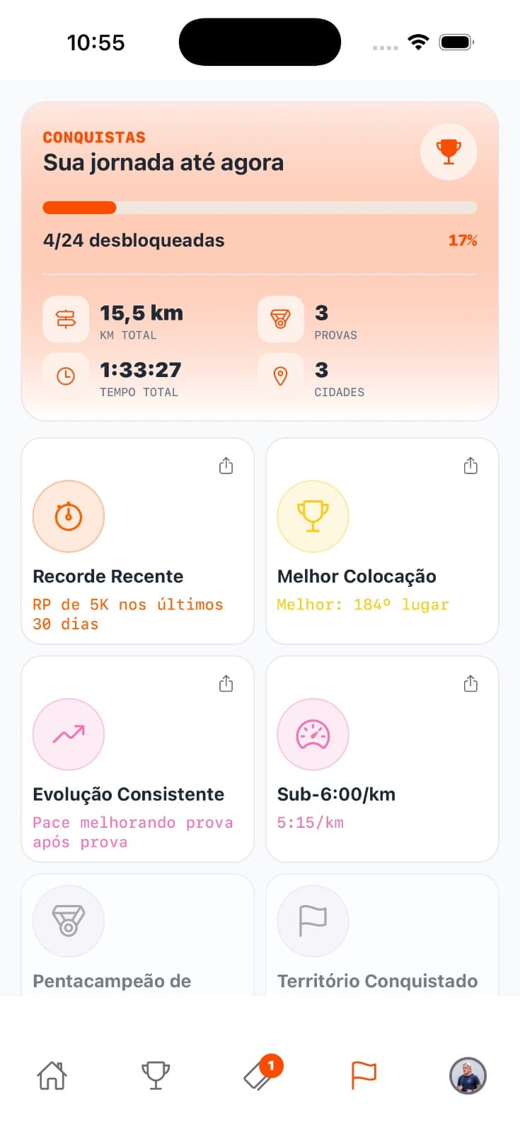 Conquistas e evolução no Etheos.Run